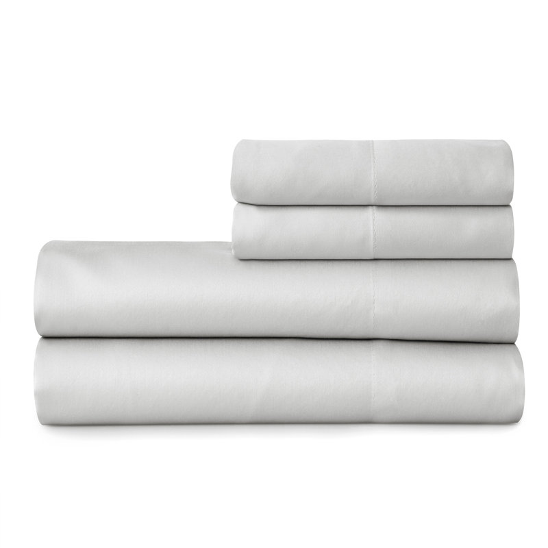 Ensemble de draps en satin de coton de qualité égyptienne 300 fils Portia, Ensemble de draps pour lit double + drap-housse +
