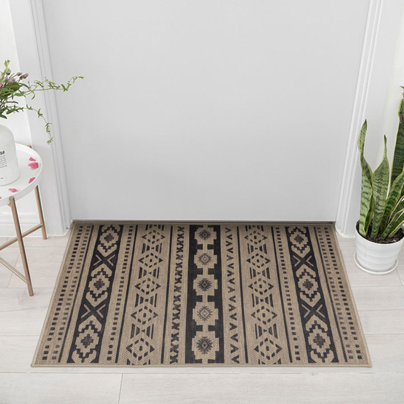 Tapis à motif géométrique marocain performant à motif géométrique lavable à la machine JuTA, Rectangle 2 pi x 3 pi