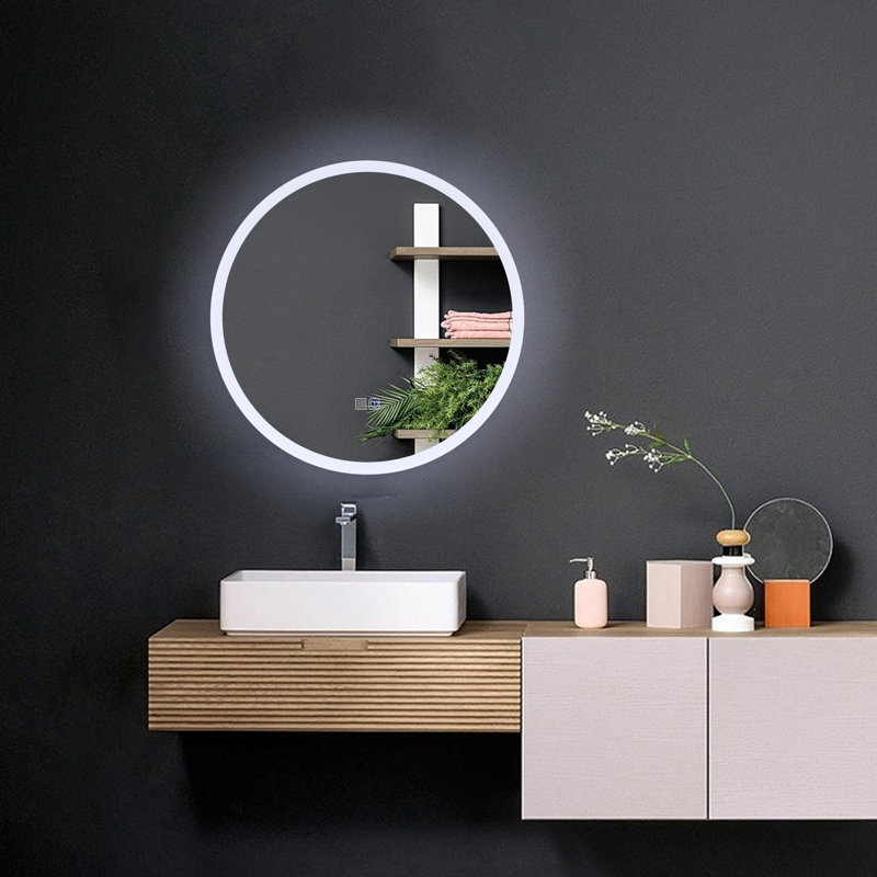 LED Lighted Makeup / Bathroom Mirror, 24" x 24"