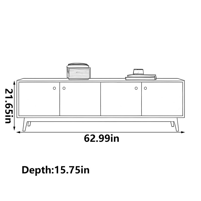 Meuble télé simple de style nordique, 62.99"