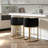 26" Counter Height Bar Stools, Barrel Counter Stools With Backrest, Black PU Leather Gold Metal Base-1534396572-1534396570-1534396568