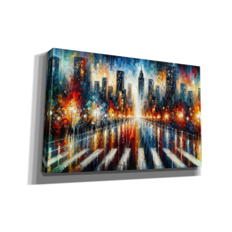  «Urban Abstract 6» par Rey Klimt, art mural sur toile, 40 po x 26 po, H 26 po x l 40 po