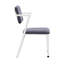 Chaise de bureau à finition blanche avec tissu gris foncé, dossier haut, siège fixe, coussin rembourré, structure en métal, superbe siège, structure de siège, revêtement en tissu, bordure industrielle,-1524377211