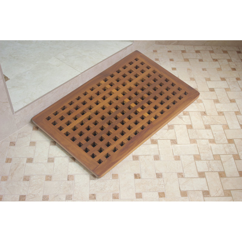 Grate™ Teak Rectangle Teak & Wood Non-Slip Bath Rug