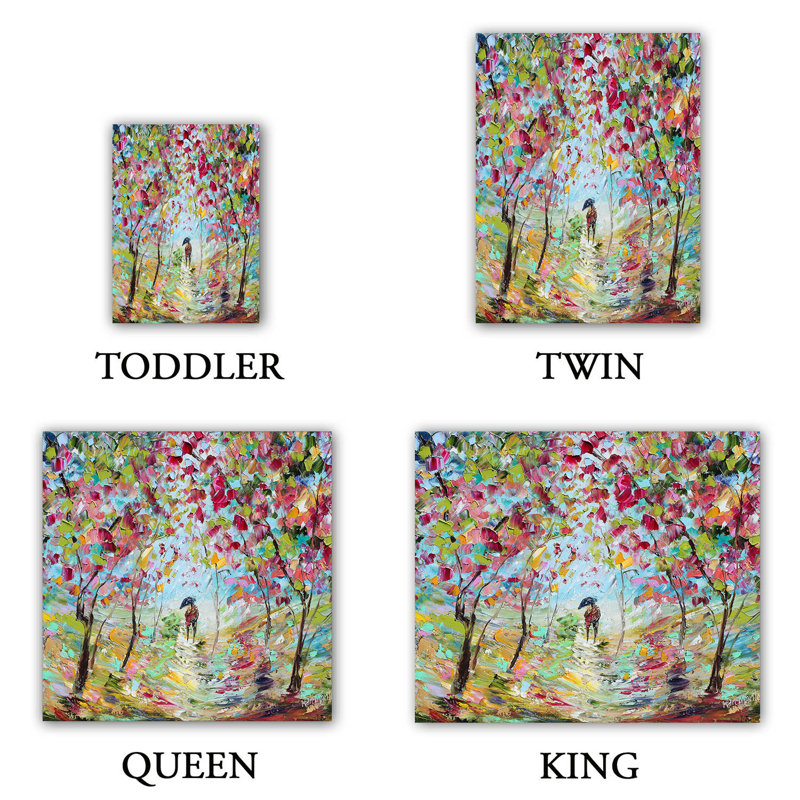  Ensemble de housse de couette Karen Tarlton Walk in the Park, Housse de couette pour grand lit et 2 taies décor