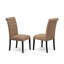 L'ensemble de 3 tables de salle à manger modernes comprend une table ronde en bois avec Dropleaf et 2 chaises de salle à manger Parson en tissu beige clair, 42 x 42 pouces, blanc lin-1577809598-1577817842-1577809599