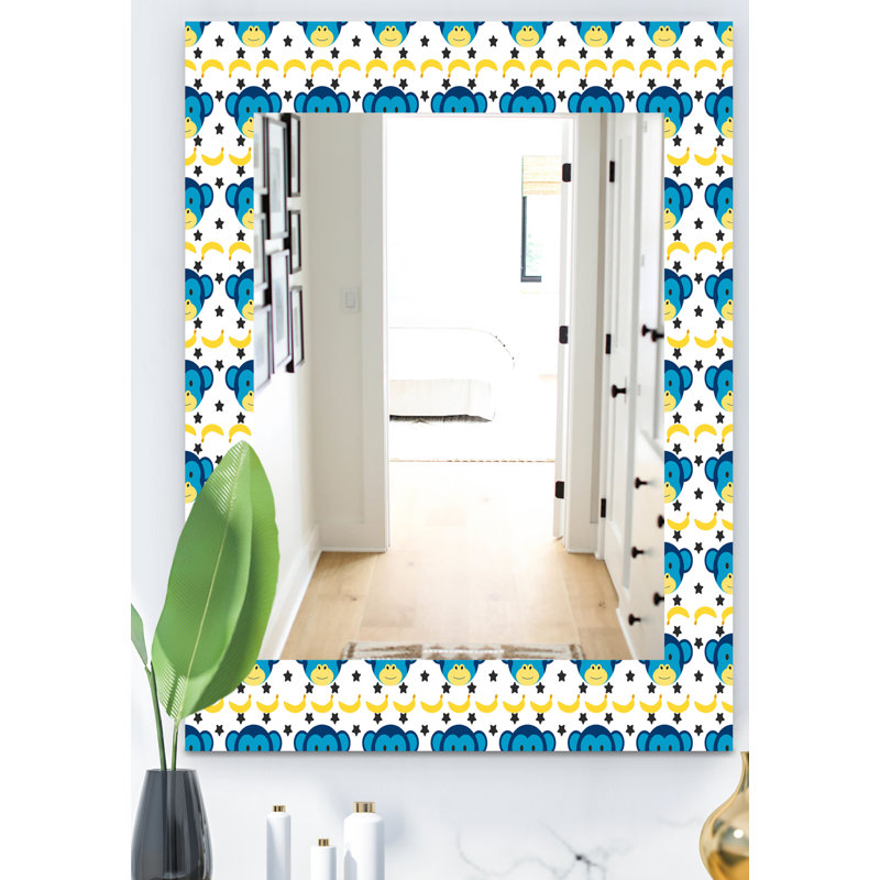 Miroir de salle de bain/meuble-lavabo doodle singe, H 24 po x l 32 po