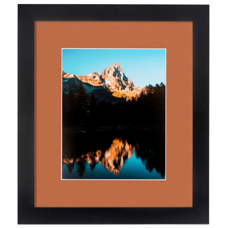 Matte Picture Frame with Mat, Red Orange