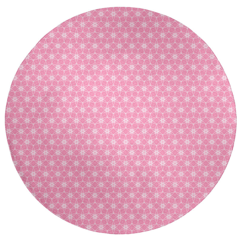Chenille Geometric Indoor Rug, Round 5'