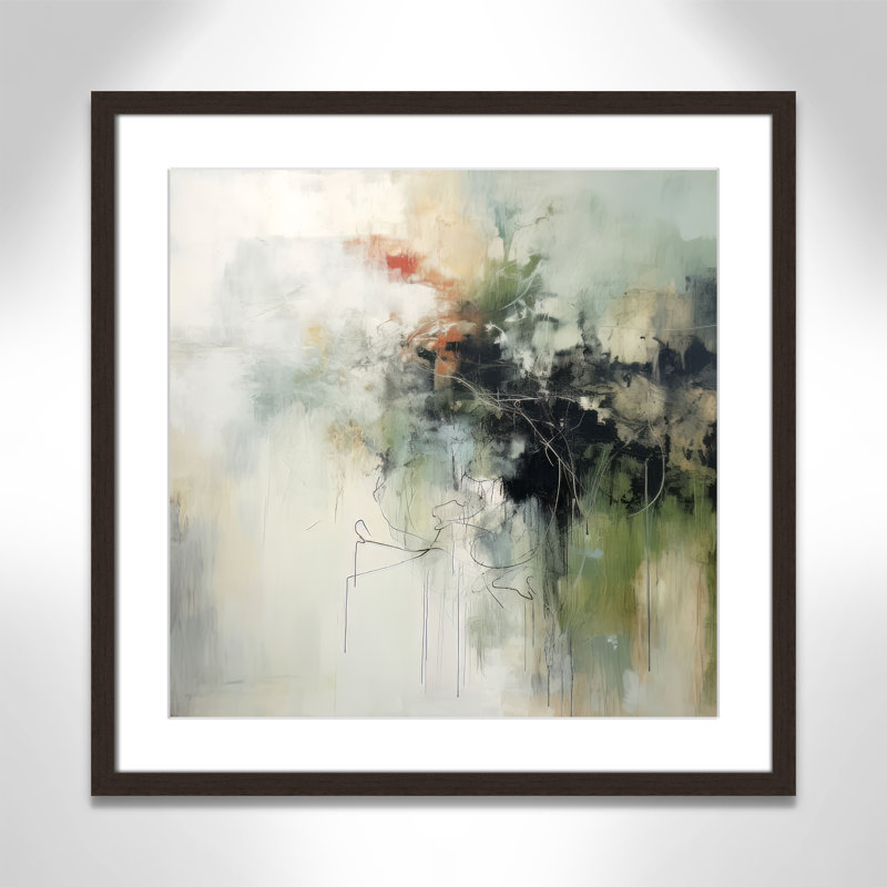«Green Abstraction I Print» par Irena Orlov, Noyer à grain ouvert, Imprimé mat, L 23,5 po x H 23,5 po