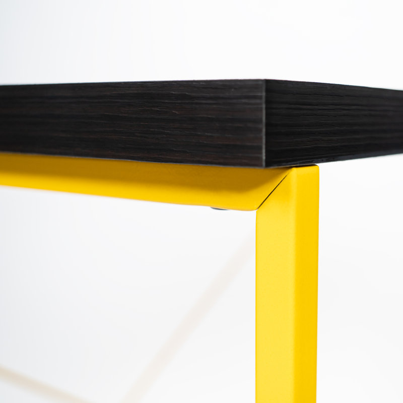 Malasha Iron Writing Desk, Yellow, Black