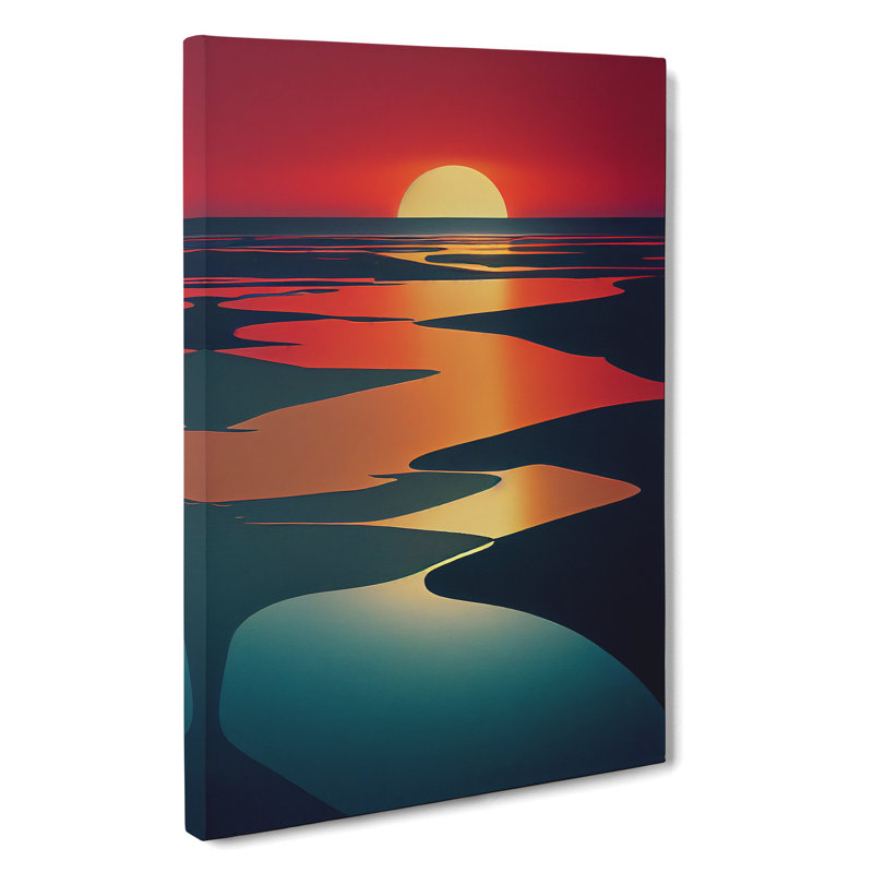 Legendary Sunset View Abstract - Wrapped Canvas, 76cm H x 50cm W x 3cm D