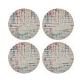 Coco Pink Vegan Leather Round Coasters