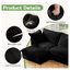 Ensemble de canapé surdimensionné en velours côtelé modulaire avec 3 repose-pieds - canapé-lit convertible et canapé modulaire noir-766541740
