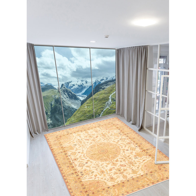Tapis unique en laine noué à la main style années 1990 de 9 pi 4 po x 11 pi 7 po Francenia