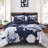 7-Piece Large-Scale Floral Comforter Set Vintage Botanical Print Duvet Cover Set Bed in a bag-122608132-122608128