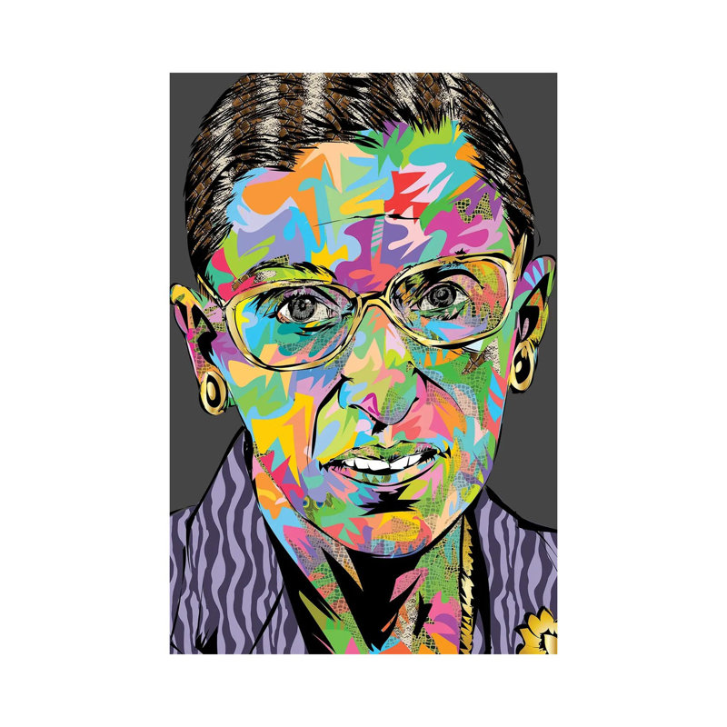 RBG RIP by TECHNODROME1 - Painting on Canvas, Wrapped Canvas, 101.6cm H x 66.04cm W x 3.81cm D