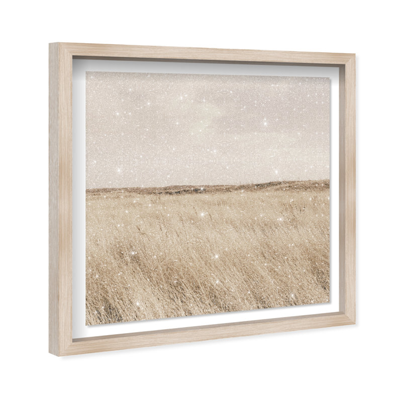 Golden Nature Print by Oliver Gal, Natural Oak Shadowbox, 21.5"H x 21.5"W