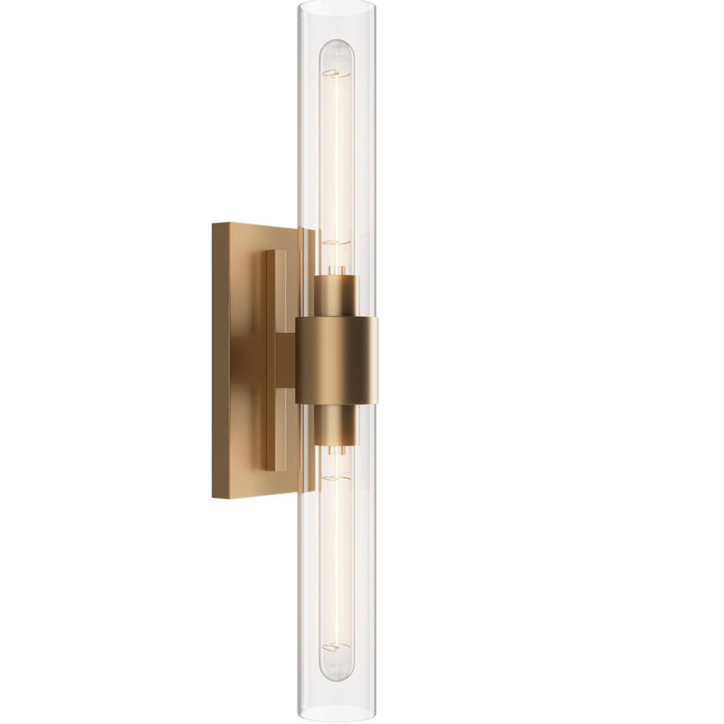 Fabrianna Brass Glass Wall Light, Gold