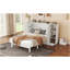 Lit escamotable double avec tablettes, tiroirs et ports USB, blanc-1172209569-1172209568