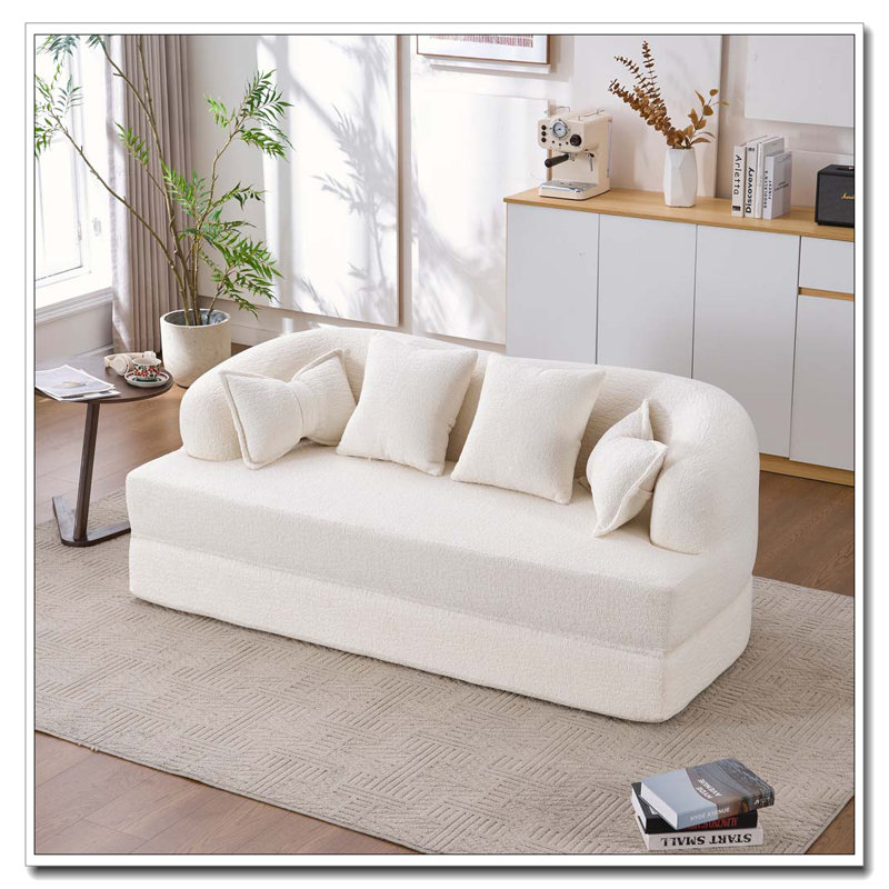 Canapé-lit pliable, canapé-lit convertible 70 po, Blanc lait