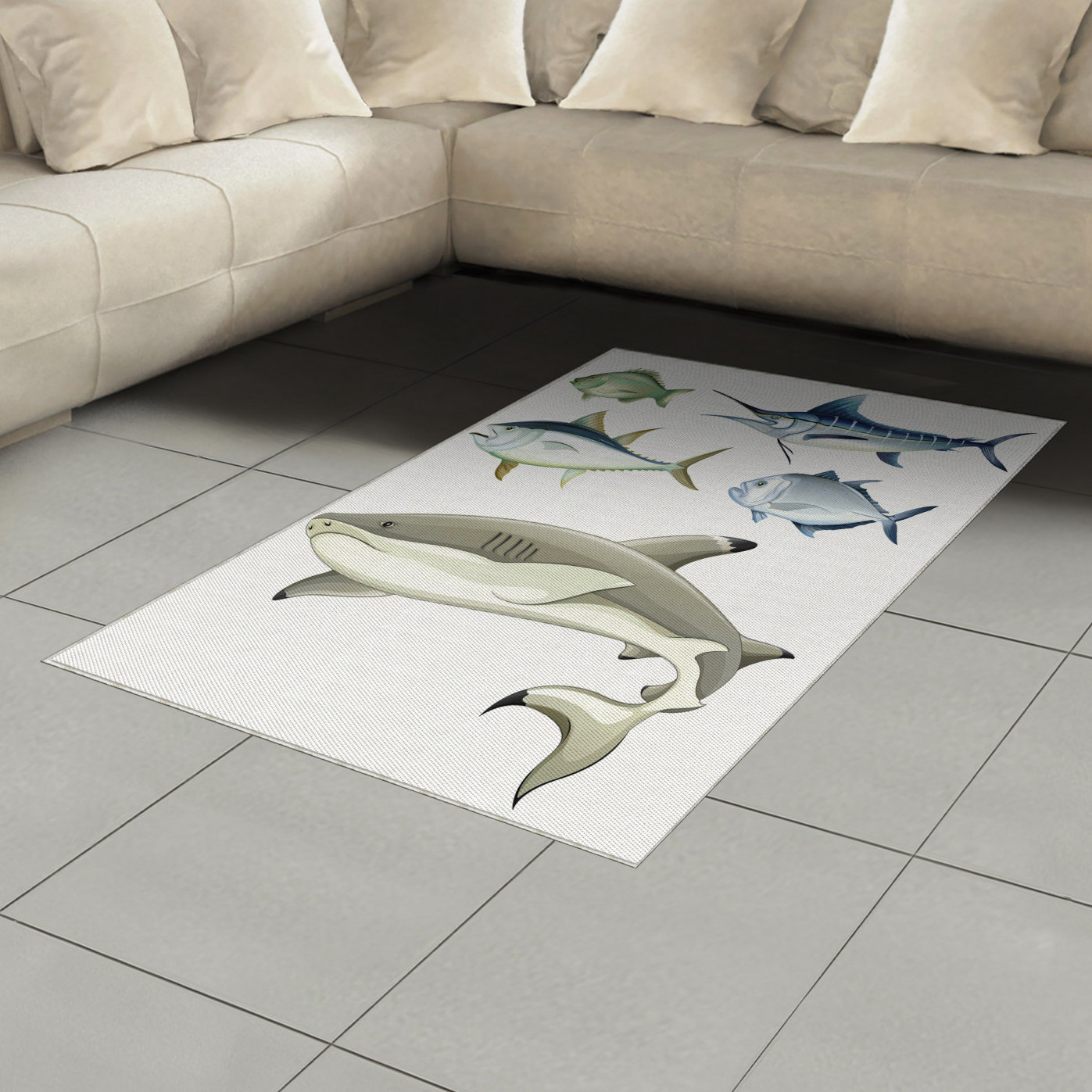 East Urban Home Fish High Density Long Fiber Poly Threads Decorative ...