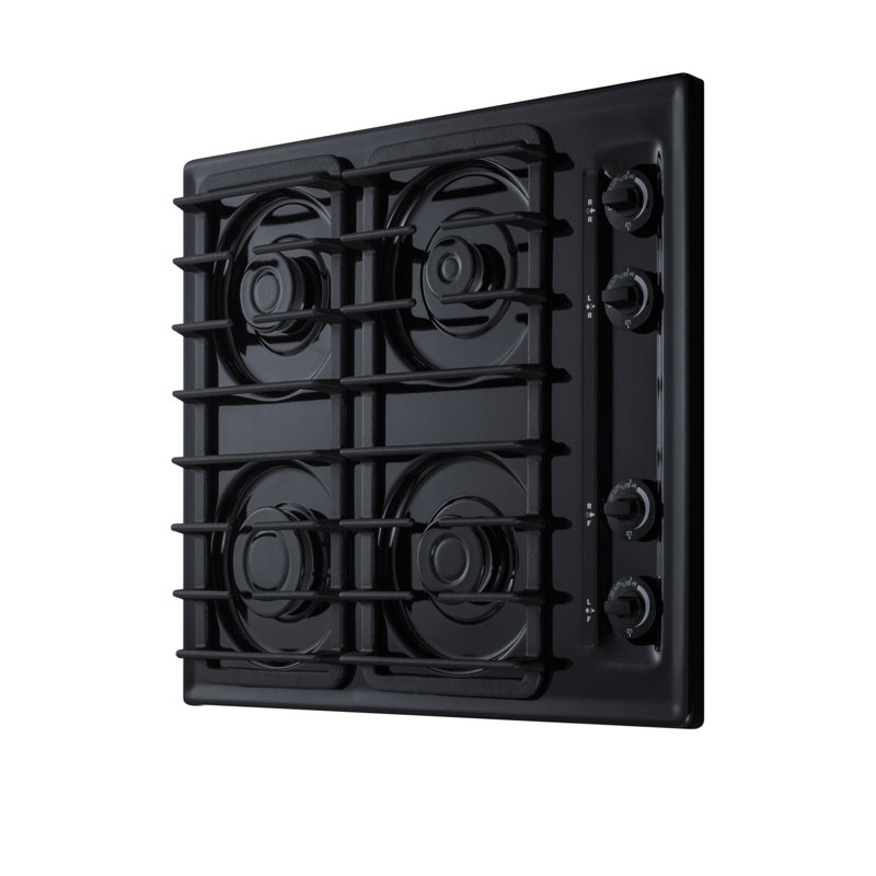 Summit Appliance 24" Gas 4 Burner Cooktop, Black