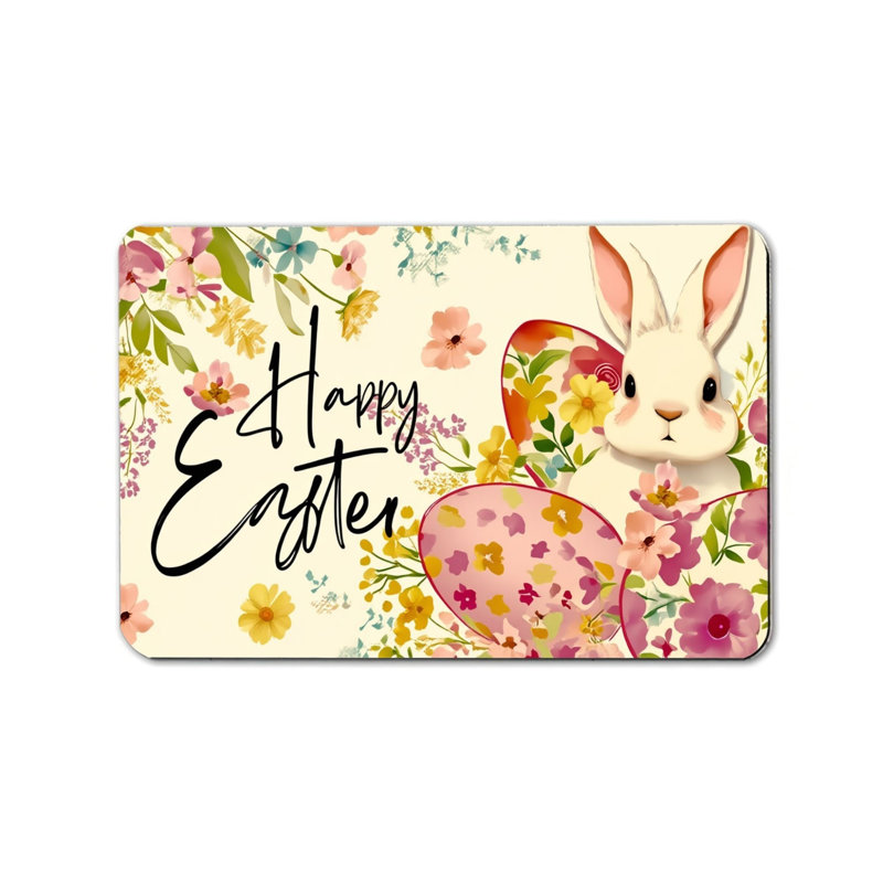 Multicolore tapis de porte 24 po x 36 po Happy Christmas Bunny