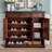 Dark-brown Solid Wood Shoe Storage Bench
