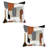 18" x 18" Orange and Ivory Geometric Polyester Zippered Pillow Cover