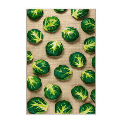 Washable Brussels Sprouts Vegetables Area Rug