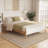 Rowtag Agapita Upholstered Boucle Solid Wood Platform Bed-2109758912-2104136013