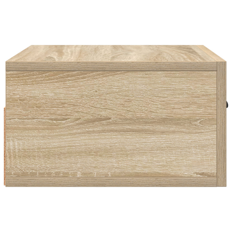 17 Stories Wall-Mounted Bedside Cabinet, Smoked Oak, Individual
