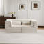 Canapé d'angle modulaire sans os à monter soi-même - Lit convertible Mahjong à compression, revêtement en polaire circulaire, rembourrage en mousse à mémoire de forme haute densité, blanc, aucun assemblage requis, style convertible, housse incluse.-1311075075