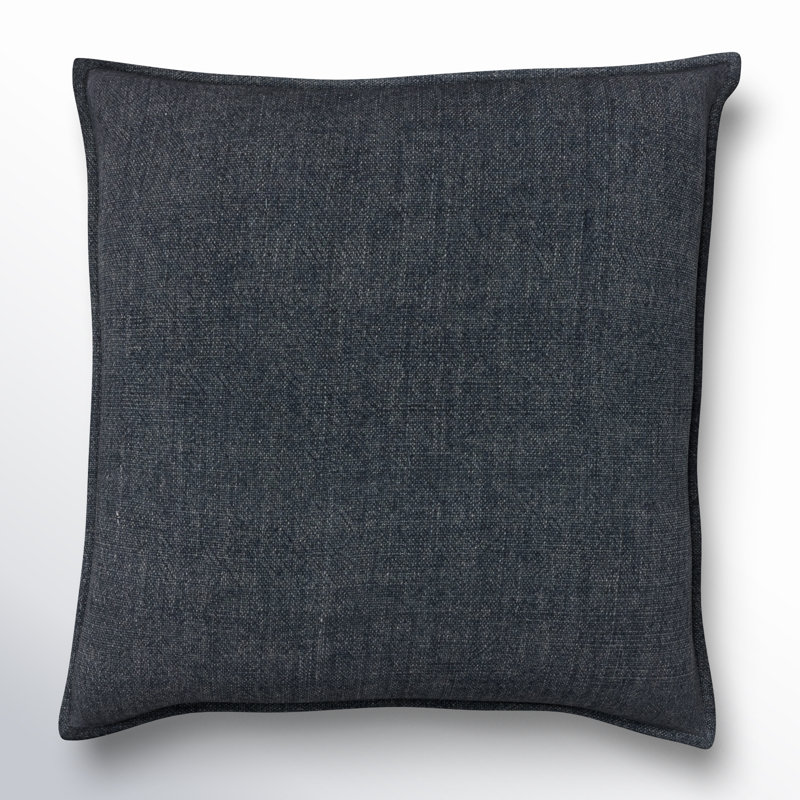 Dark Blue 20" x 20" Linen Reversible Square Throw Pillow