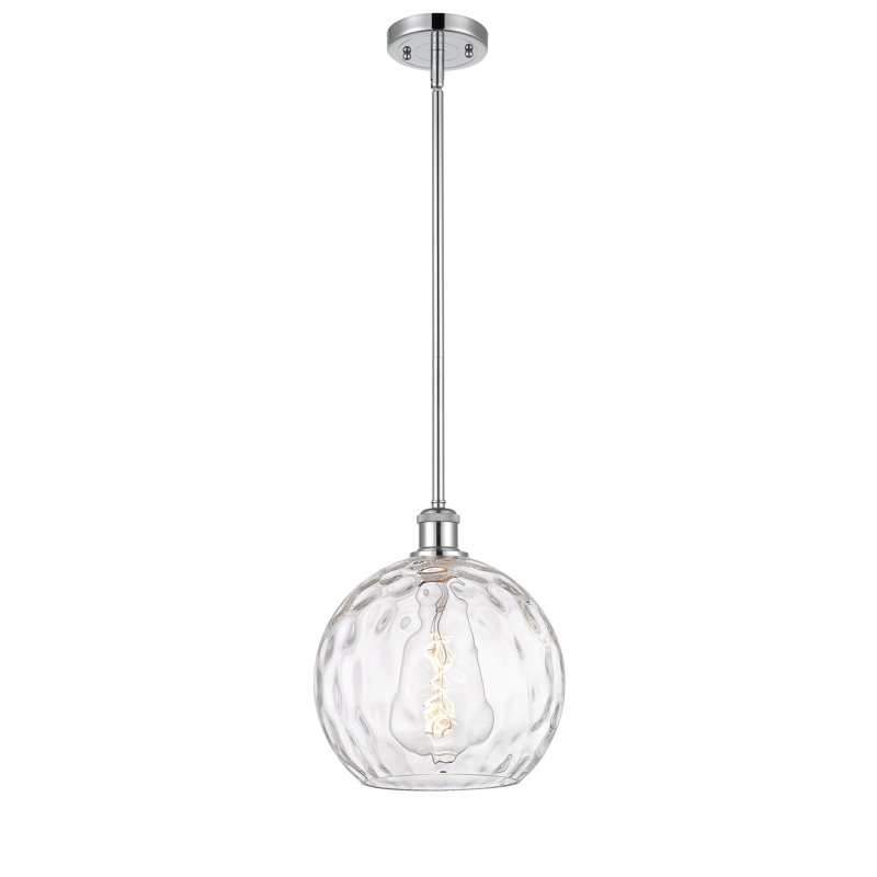 Luminaire suspendu sphérique 1 lumière Cindi, H 13 po x l 10 po x P 10 po, DEL, Chrome poli