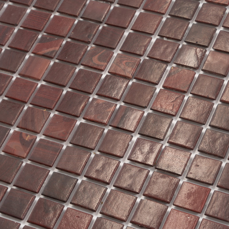 Dune 0.8" x 0.8" Glass Grid Mosaic Wall & Floor Tile, Ruby Red