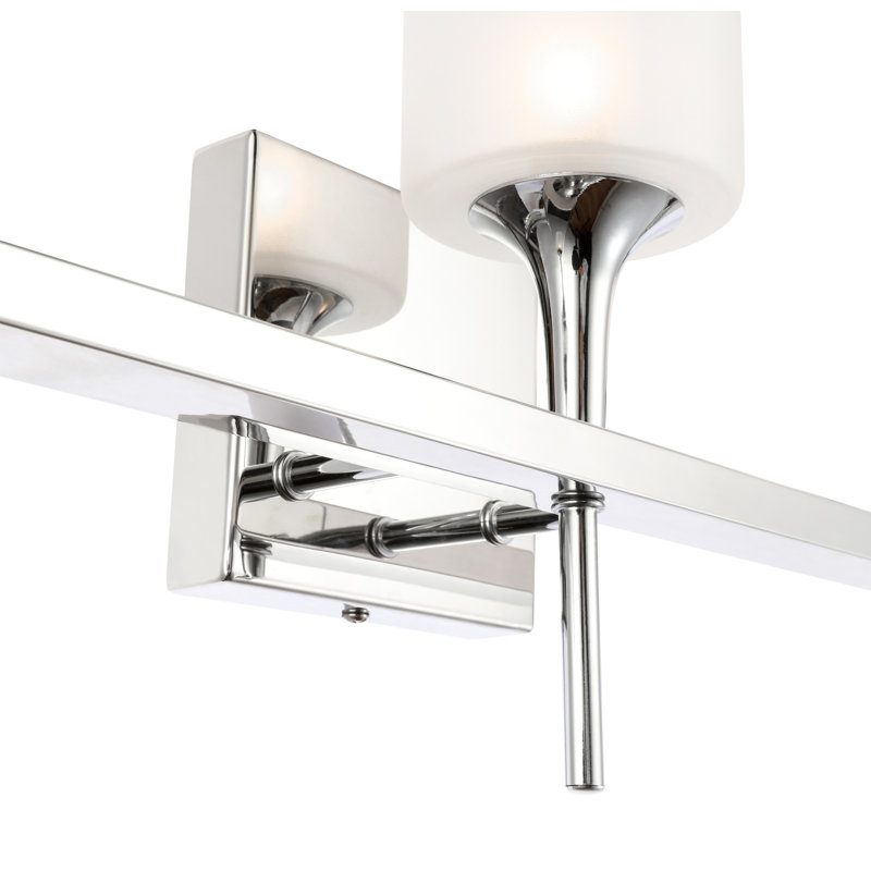 Éclairage pour meuble-lavabo 3 lumières en verre de cylindre opale Shults