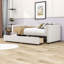 Twin Upholstered Daybed with Ergonomic Design Backrest and 2 Drawers-1479589785