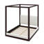 Lit plateforme en bois de style baldaquin, tête de lit tapissier pour plus de confort et de style-129390530-129390528