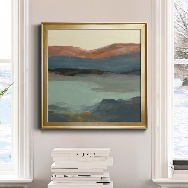 "Rolling Bluff", art textuel sur toile, H 34,5 po x l 34,5 po x P 1,5 po, Toile dorée
