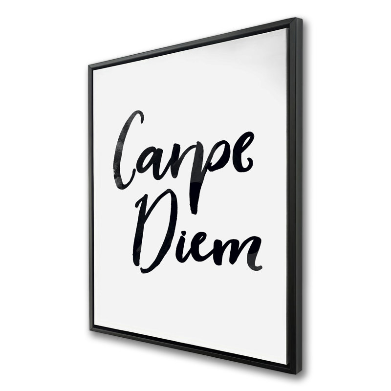 Carpe diem - Toile avec cadre blanc pour décor de chambre à coucher