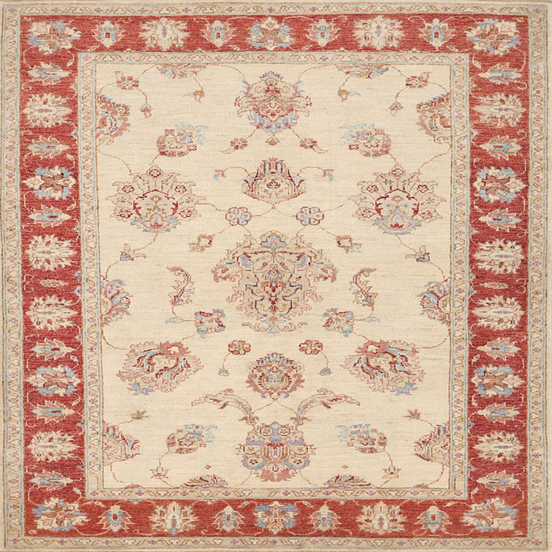 Tapis traditionnel mehroon/noir/bleu, Carré 5 pi