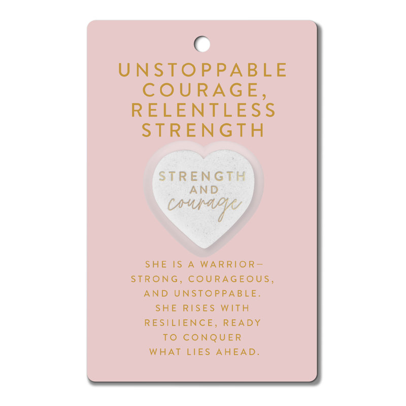 Carte cœur rose pierre force courage