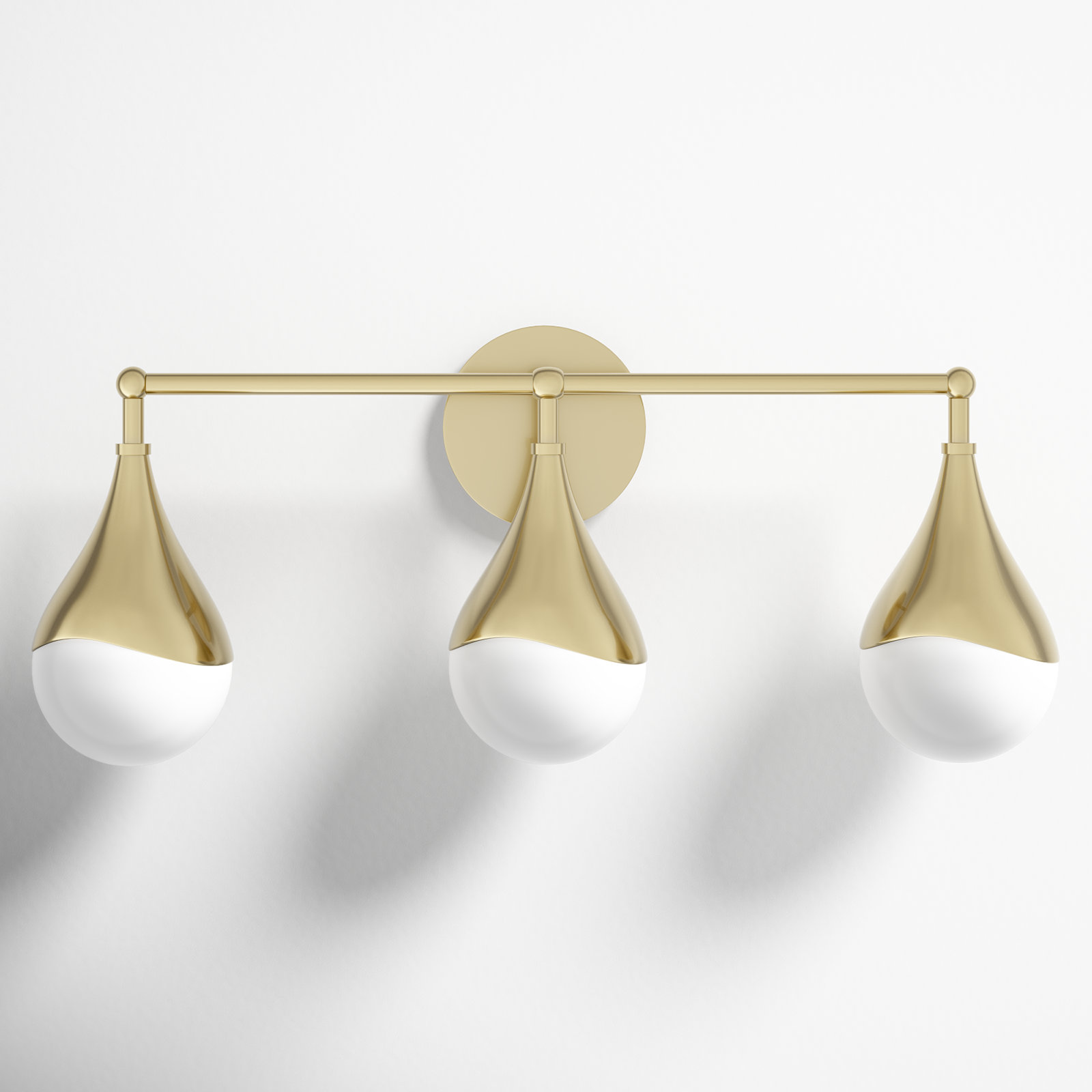 Algiers 3 Light Dimmable Vanity Light, Aged Brass