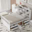 Full Size Captain Platform Bed Frame With Storage Bookcases And Shelves,Four Drawers,White