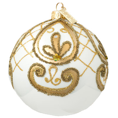 4'' Handmade Glass Plants & Flowers Ball Ornament