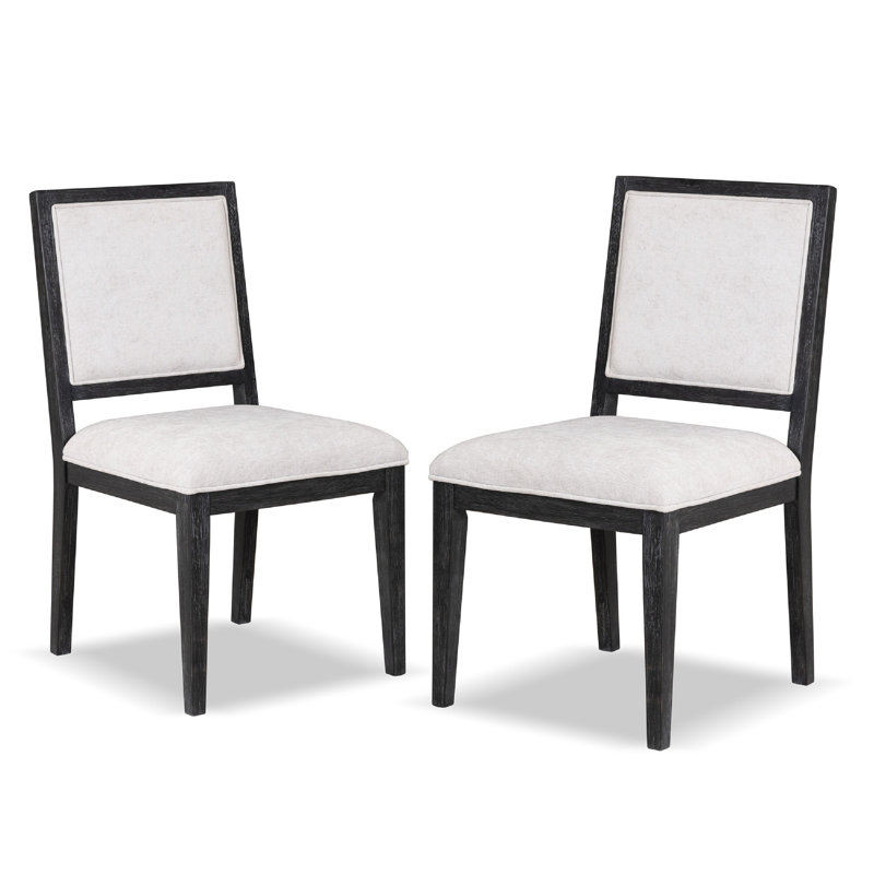Ensemble de 2 chaises d'appoint Kizie, Beige, Noir, Noir