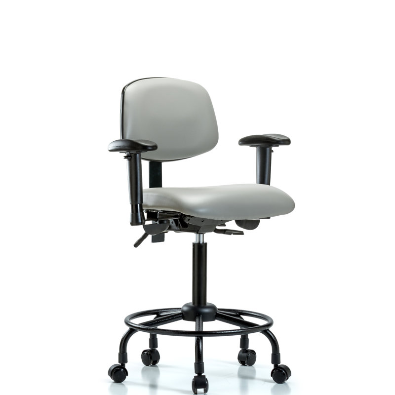 Otis Vinyl Drafting Chair, Casters, Dove, Not Included
