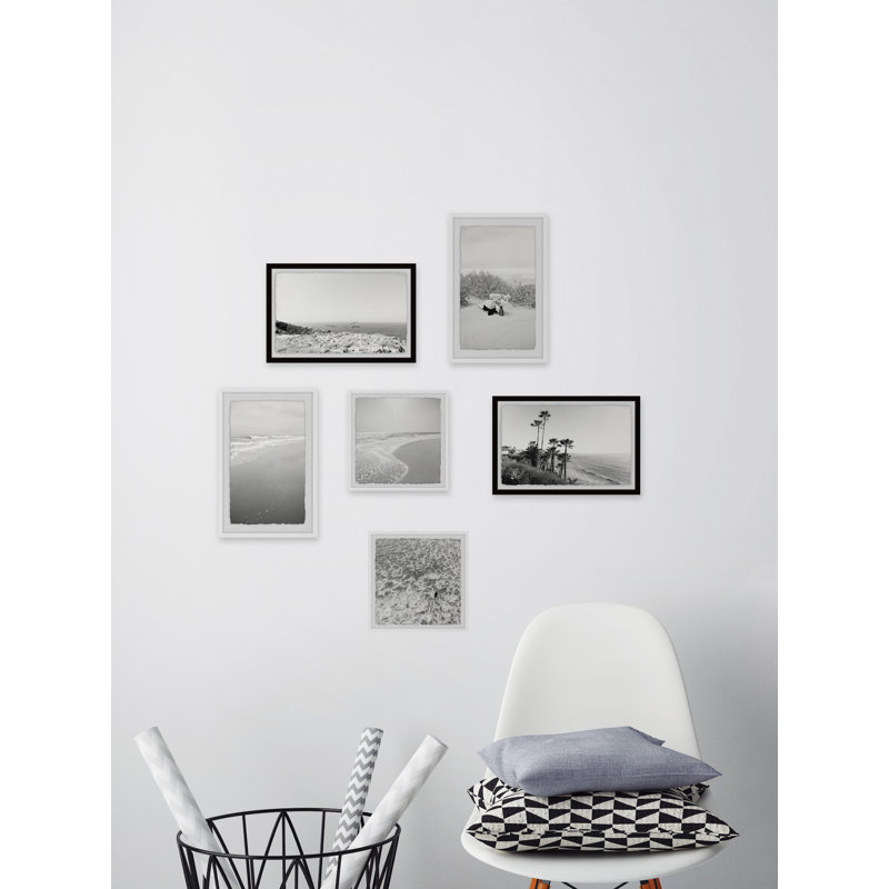 Hexaptych teintes gris côtiers